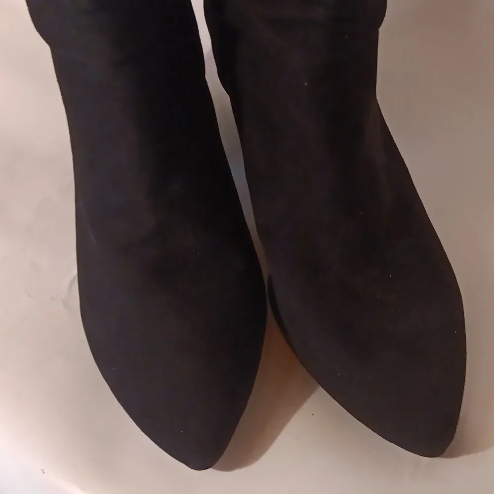 NWT. Botkier Black Suede Slouched Women's Boots - Picture 11 of 12